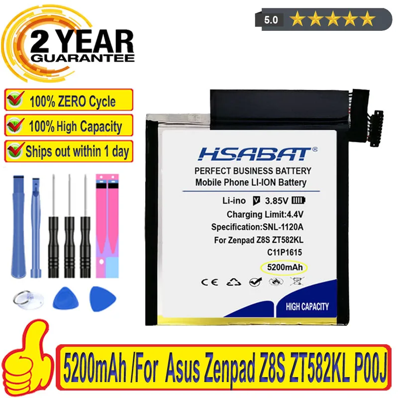 Топ-бренд 100% Новый 5200 мАч C11P1615 Аккумулятор для Asus P00J Zenpad Z8S ZT582KL 0B200-02410000 батареи |