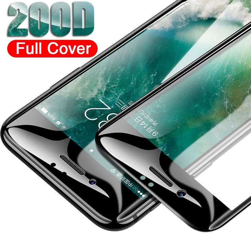 Закаленное стекло 200D для iphone 7 8 11 pro max X XR XS 6 6s Plus защита экрана Защитное