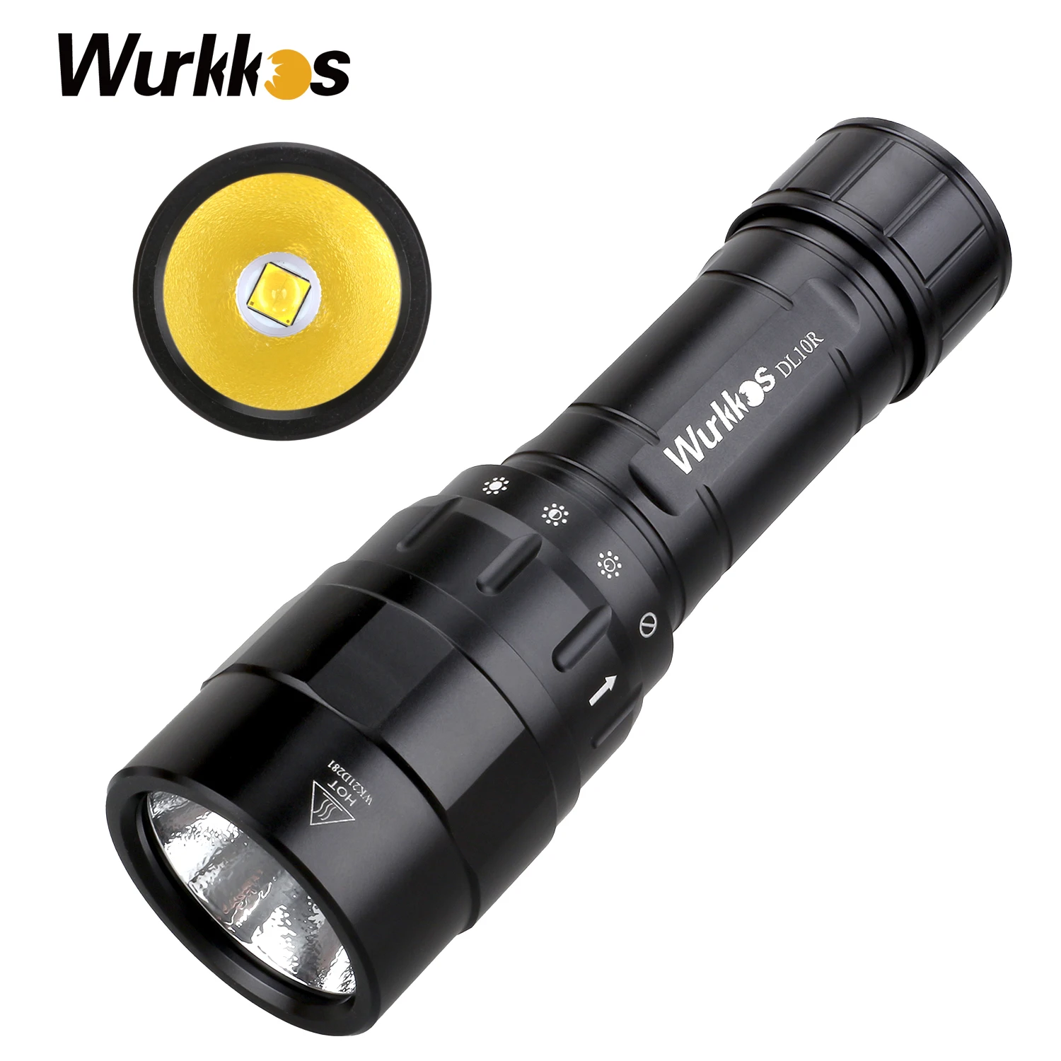 

Wurkkos DL10R Scuba Diving Torch Cree XHP70.2 LED Flashlights 4500lm 21700 USB-C Rechargeable Rotary Switch Magnetic Control