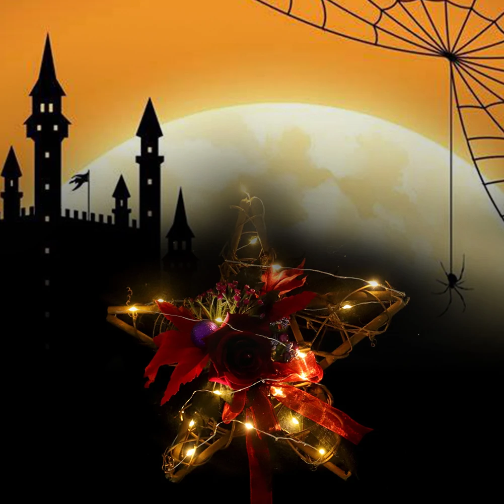 Halloween Wreath Decorative Five-star Outdoor Home Led Light Festival Wall Hanging Handmade Energy Saving Artificial Flower
Halloween Wreath Decorative Five-star Outdoor Home Led Light Festival Wall Hanging Handmade Energy Saving Artificial Flower