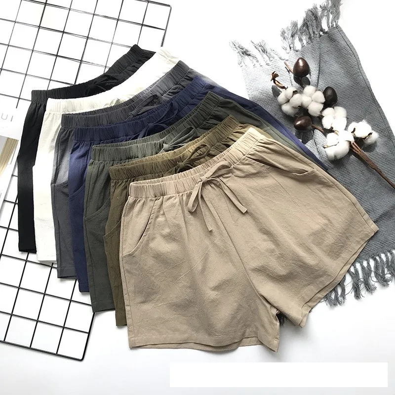 Women's High Elastic Waist Cotton Linen Shorts Female Summer Loose Slimming Korean-Style Large Wide Leg Casual 7Z
Women's High Elastic Waist Cotton Linen Shorts Female Summer Loose Slimming Korean-Style Large Wide Leg Casual 7Z