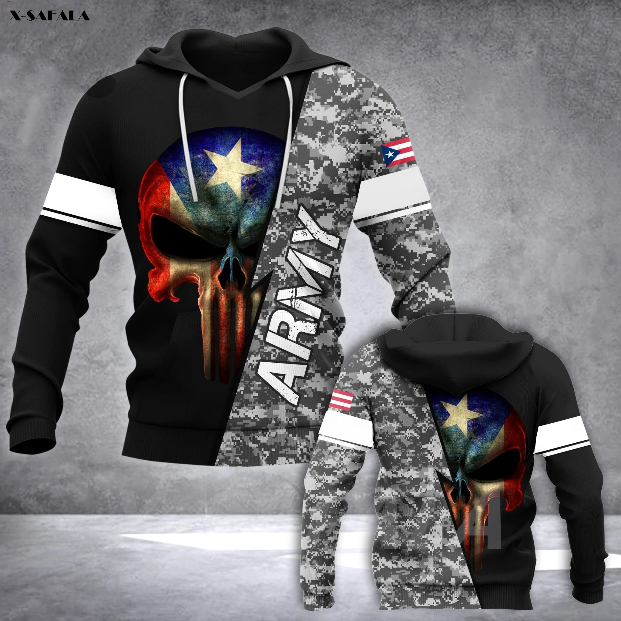 PUERTO RICO Army Soldier Skull 3D Printed Hoodie Man Female Zipper Pullover Sweatshirt Hooded Jersey Streetwear Tracksuits
PUERTO RICO Army Soldier Skull 3D Printed Hoodie Man Female Zipper Pullover Sweatshirt Hooded Jersey Streetwear Tracksuits