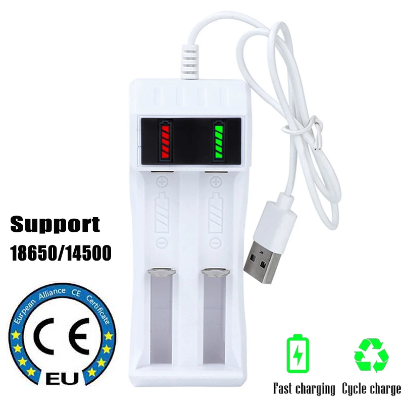 2 Slot Li-ion Battery USB Charger 18650/14500 Battery Charger Universal Smart led Chargering for Rechargeable 18650 Batteries
2 Slot Li-ion Battery USB Charger 18650/14500 Battery Charger Universal Smart led Chargering for Rechargeable 18650 Batteries