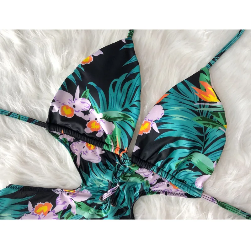 Women's Swimsuit Bikini Set Deep V Large Size Open Back Tropical Print Beach Swimwear Sexy Brazilian Feminine Bikinis Swimsuit
Women's Swimsuit Bikini Set Deep V Large Size Open Back Tropical Print Beach Swimwear Sexy Brazilian Feminine Bikinis Swimsuit