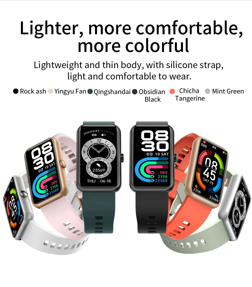 

Умный браслет с цветным экраном 1,45 дюйма, шагомер, измерение артериального давления, пульсометр, Bluetooth, умные спортивные часы для Huawei, IOS