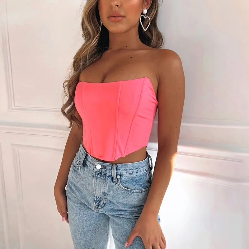 Sleeveless Off Shoulder Velvet Fashion Sexy Corset Crop Tops Vest Female Underwear Backless Bustier Top Solid | Женская одежда