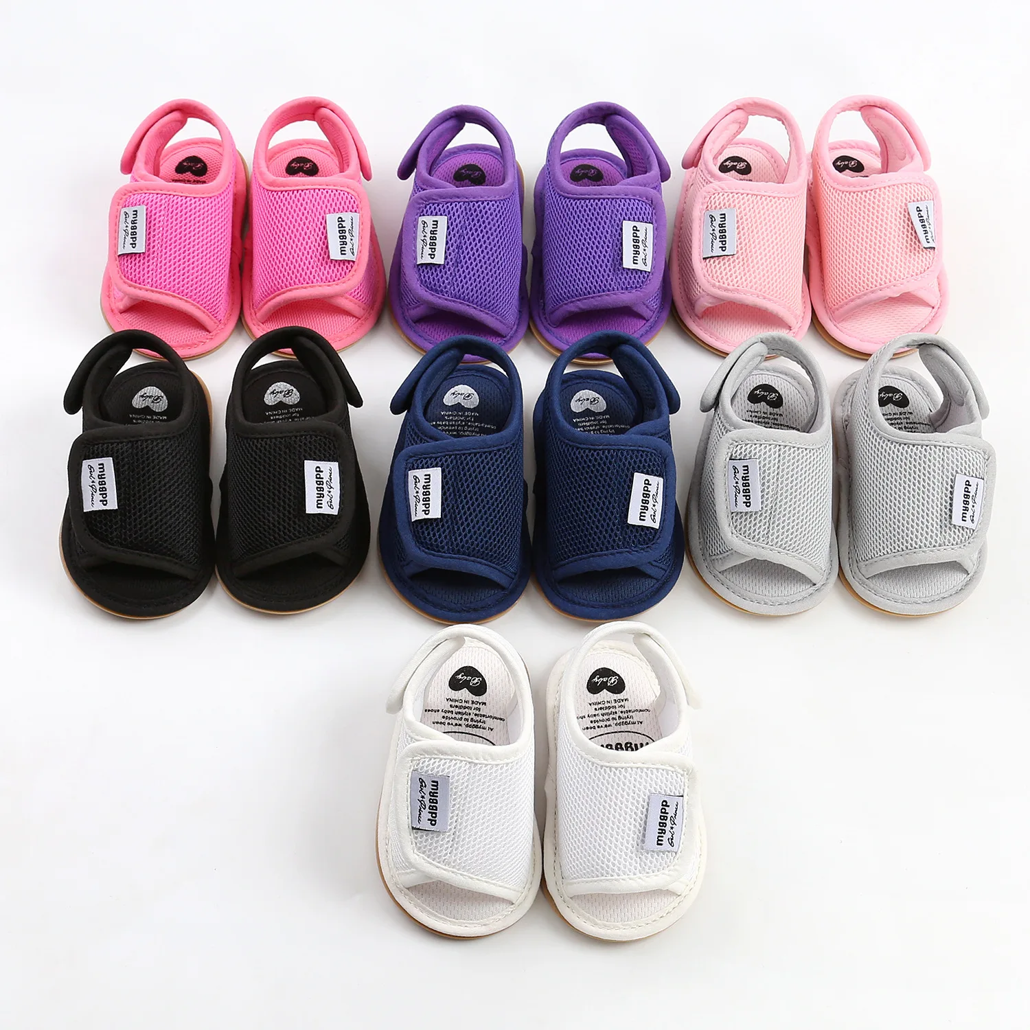 

Summer Style Baby Sandals Soft TPR Sole Infants First Walkers Toddler Crib Shoes Solid Color Baby Clogs