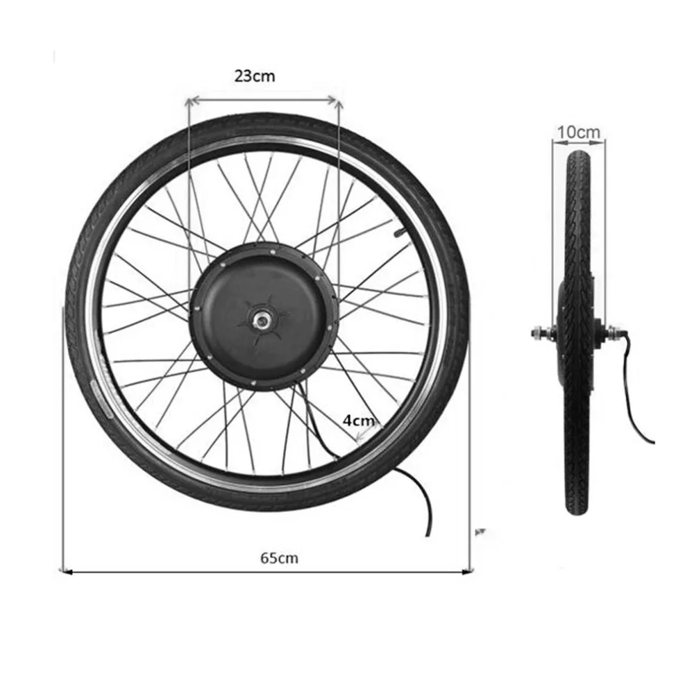 

1000W Electric E Bike Conversion Kit 26" Front Wheel Motor Bicycle Hub 48V Aluminum Alloy Tool Kit Crank Speed Sensor