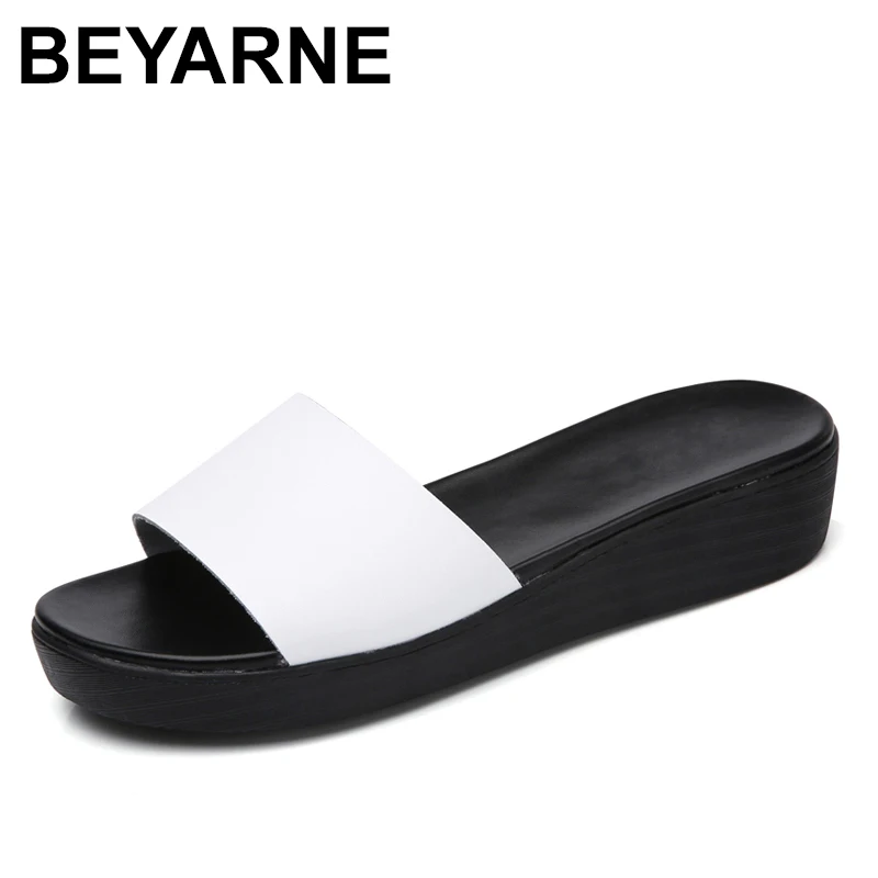 BEYARNESummer тапочки BeckyWalk женская обувь для пляжа из натуральной кожи белые черные флип flopsE015
BEYARNESummer тапочки BeckyWalk женская обувь для пляжа из натуральной кожи белые черные флип flopsE015