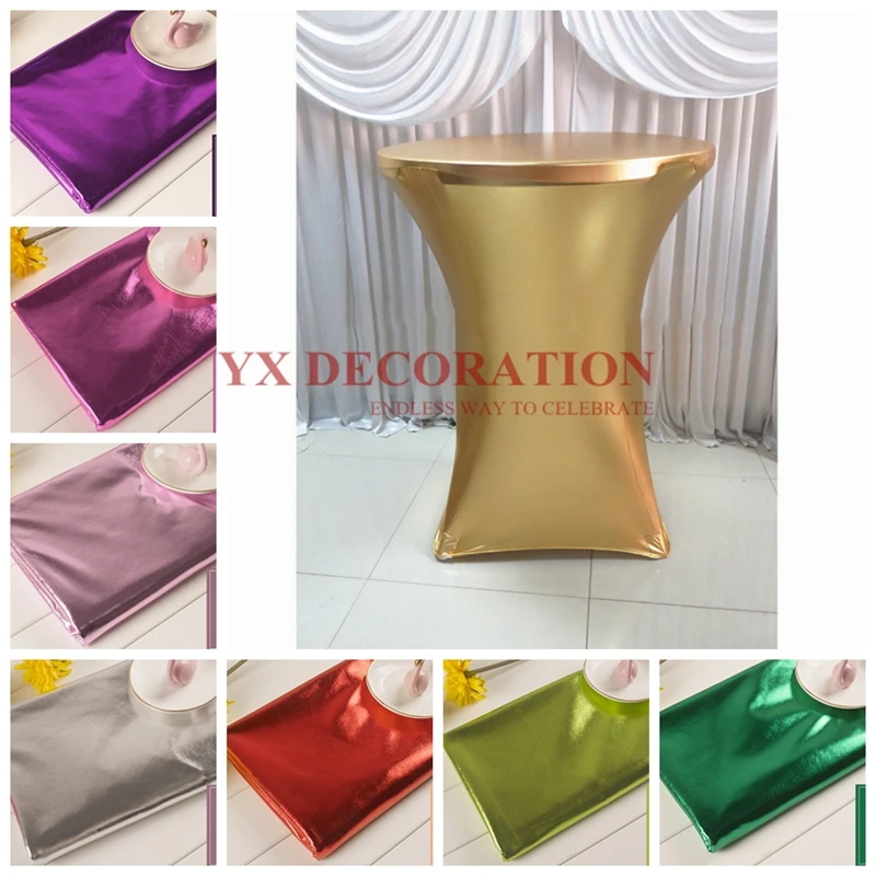 10pcs lot Metallic Bronzing Coated Spandex Table Cloth Cocktail Tablecloth Cover For Banquet Wedding Decoration
10pcs lot Metallic Bronzing Coated Spandex Table Cloth Cocktail Tablecloth Cover For Banquet Wedding Decoration