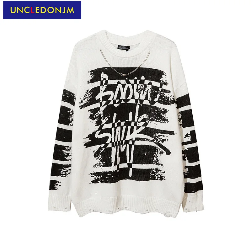 UNCLEDONJM Punk style Letter Knit Pullover High Street Streetwear vintage sweaters korean fashion harajuku men sweater R5102 
UNCLEDONJM Punk style Letter Knit Pullover High Street Streetwear vintage sweaters korean fashion harajuku men sweater R5102