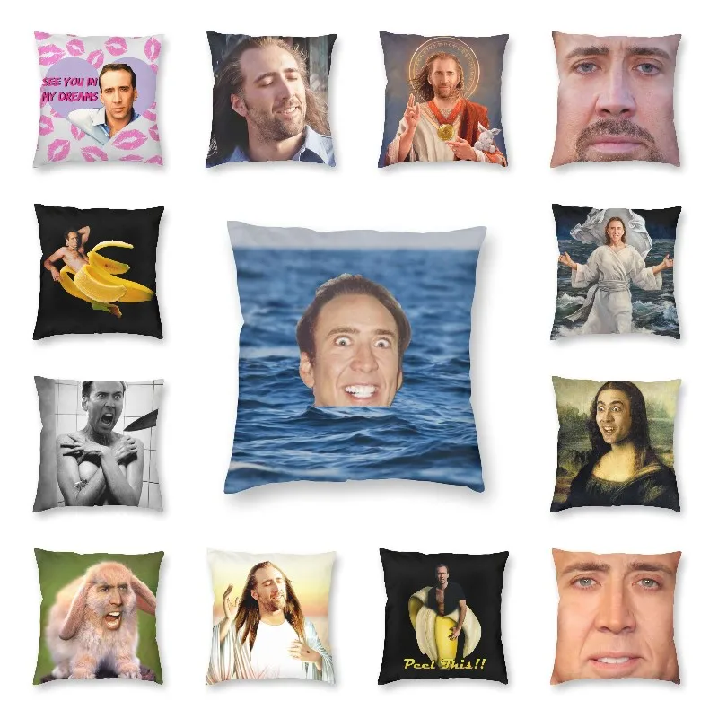 Nicolas Cage In Sea Square Pillowcover Home Decorative Funny Meme Cushions Throw Pillow for Car Double-sided Printing 
Nicolas Cage In Sea Square Pillowcover Home Decorative Funny Meme Cushions Throw Pillow for Car Double-sided Printing