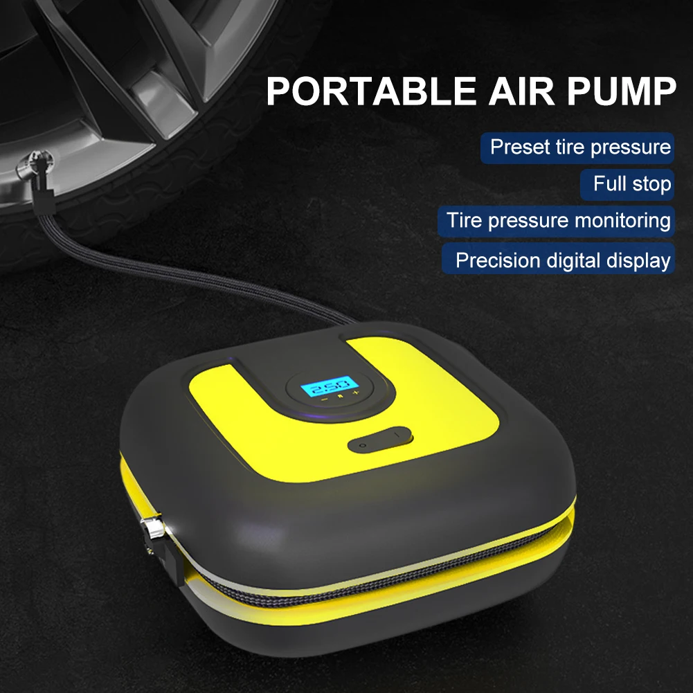 Portable Car Air Compressor Tire Inflator with LED Digital Gauge 12V 120PSI 120W Portable Air Pump for Car Motorcycles Bicycles
Portable Car Air Compressor Tire Inflator with LED Digital Gauge 12V 120PSI 120W Portable Air Pump for Car Motorcycles Bicycles