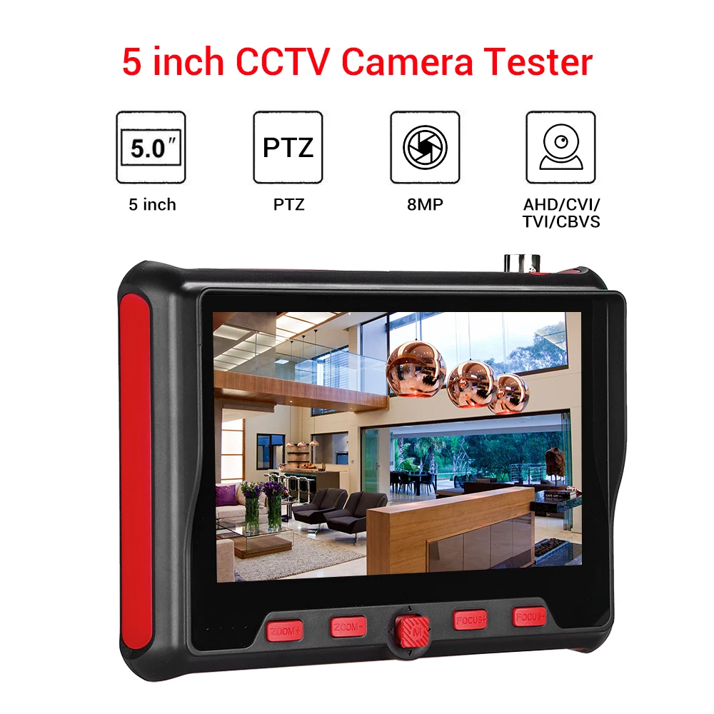 CCTV тестер камера монитор 5 дюймов Камера Безопасности 8MP HD 1080P 4 в 1 TVI CVI AHD CVBS тест