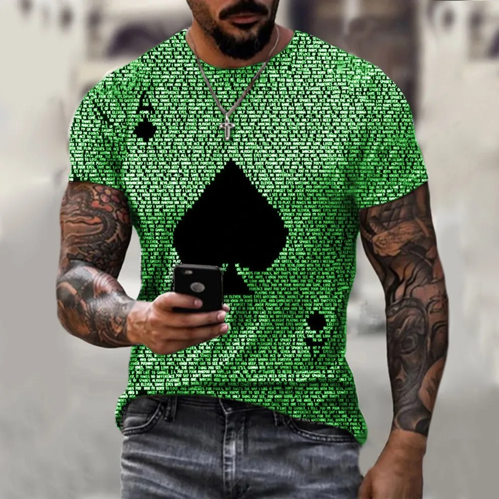 New Fashion Men Playing Card Spades A Printed T-Shirt Crew Neck Sport Muscle Clothing Summer Street Style Tee Men
New Fashion Men Playing Card Spades A Printed T-Shirt Crew Neck Sport Muscle Clothing Summer Street Style Tee Men