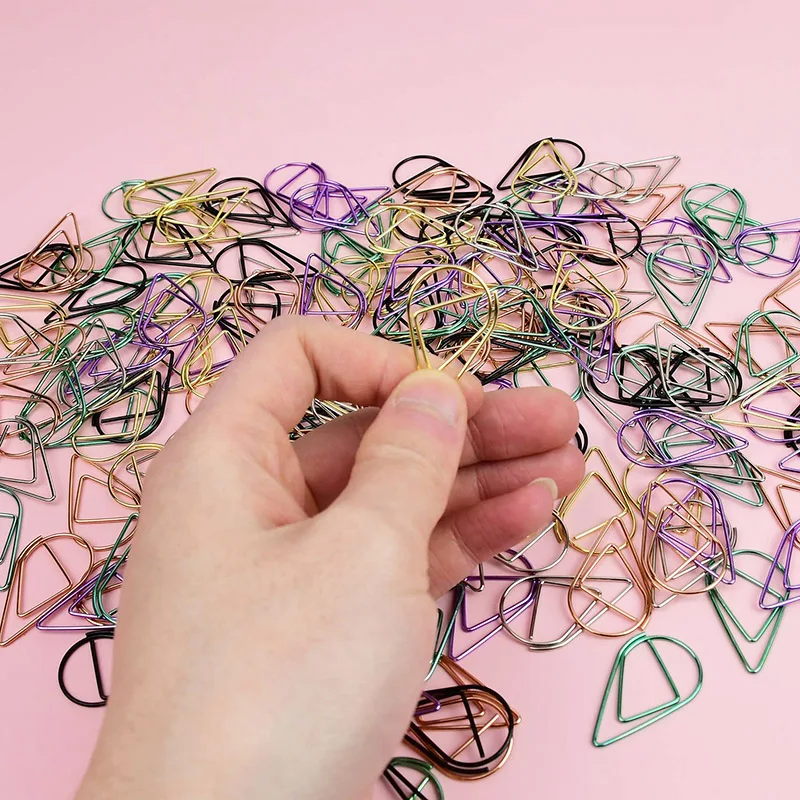 50/30 pcs/pack 6 Colors Brief Style Waterdrop Shaped Metal Paper Clip Bookmark Stationery School Office Supply
50/30 pcs/pack 6 Colors Brief Style Waterdrop Shaped Metal Paper Clip Bookmark Stationery School Office Supply