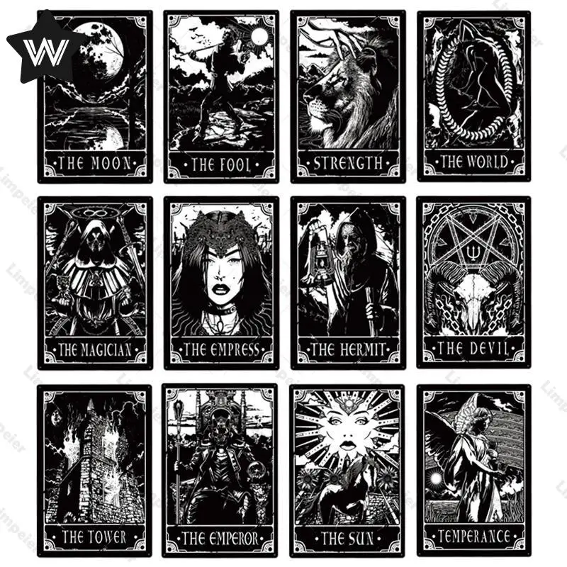 Psychic Reader Tin Sign Metal Poster Black and White Tarot Card Metal Sign Tin Plaque Vintage Wall Stickers Man Cave Club Decor
Psychic Reader Tin Sign Metal Poster Black and White Tarot Card Metal Sign Tin Plaque Vintage Wall Stickers Man Cave Club Decor