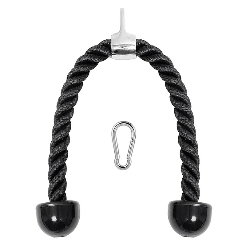 Heavy Duty Tricep Rope 27in Pull Down Fitness Cable Attachment Machine Coated Nylon Rope with Snap Hook
Heavy Duty Tricep Rope 27in Pull Down Fitness Cable Attachment Machine Coated Nylon Rope with Snap Hook