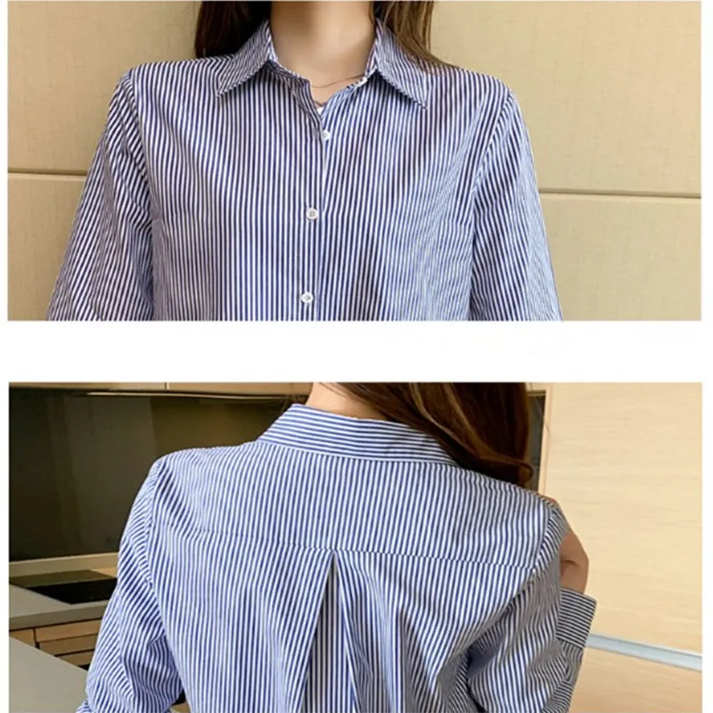 Korean Women Shirt Chiffon Blouses for Women Long Sleeve Shirts Tops Woman Striped Vintage Blouse Tops Plus Size Woman Shirts OL
Korean Women Shirt Chiffon Blouses for Women Long Sleeve Shirts Tops Woman Striped Vintage Blouse Tops Plus Size Woman Shirts OL