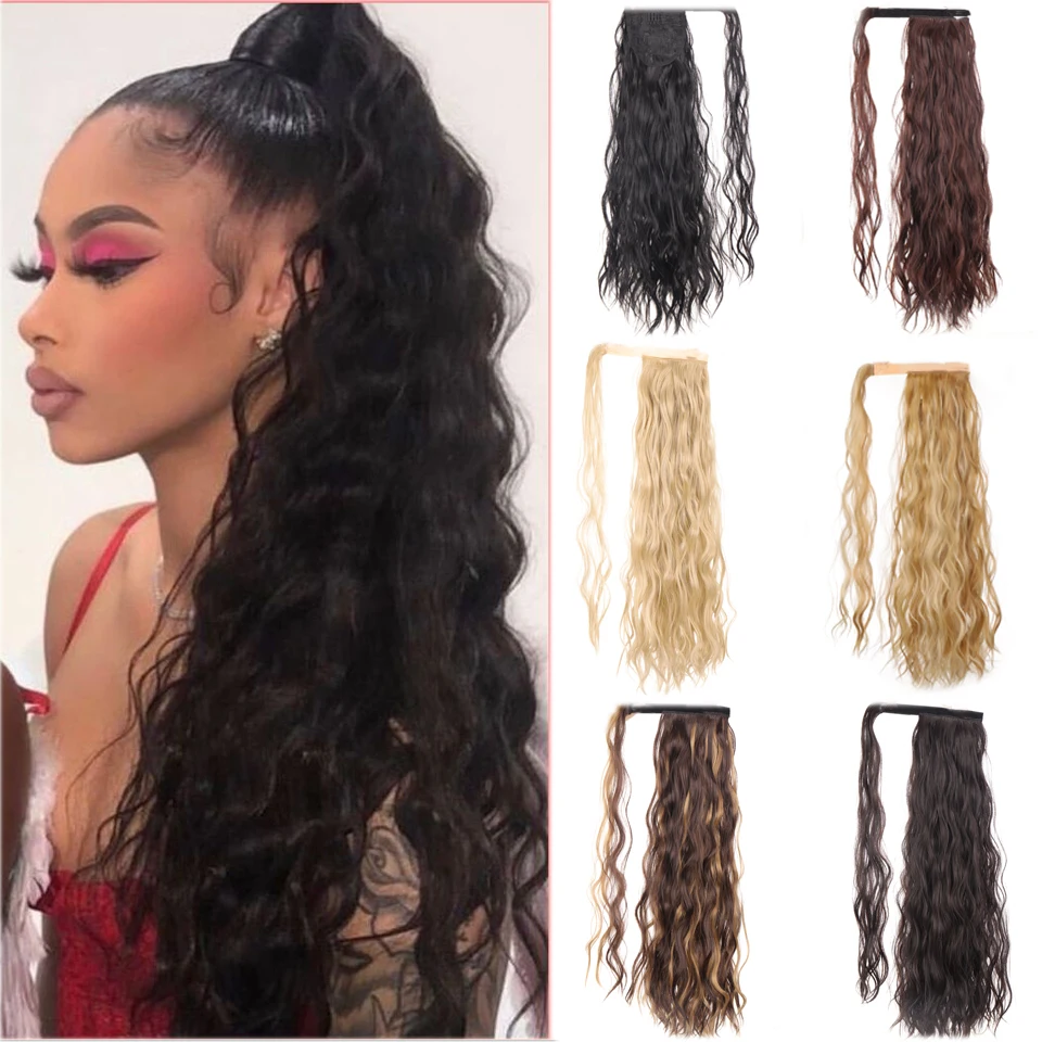 DIFEI Long Wave Ponytail Hair Extensions Wrap Around Ponytail Clip Natural Hairpiece Headwear Synthetic Blonde Hair
DIFEI Long Wave Ponytail Hair Extensions Wrap Around Ponytail Clip Natural Hairpiece Headwear Synthetic Blonde Hair