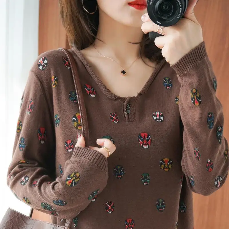 T-shirt long sleeve Vintage Print autumn top new large loose and thin base shirt for women
T-shirt long sleeve Vintage Print autumn top new large loose and thin base shirt for women