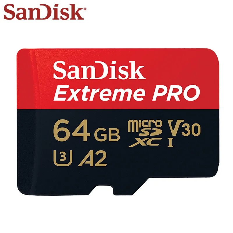 Карта Micro SD SanDisk Extreme Pro 128 ГБ 256 64 Гб U3 A2 SDXC V30 32 A1 SDHC Transflash TF-карта с SD-адаптером |