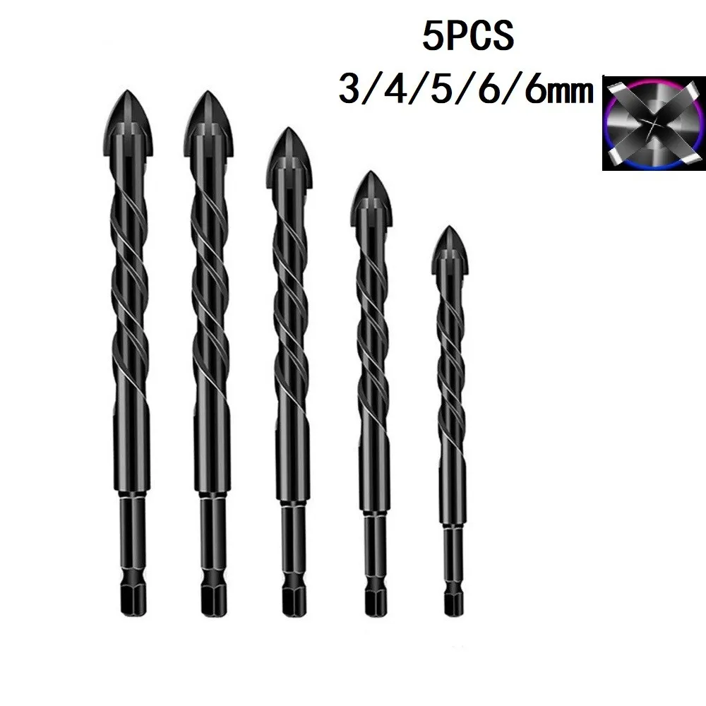 5Pcs Cross Hex Tile Glass Ceramic Drill Bits Set Hard Alloy Triangle Porcelain Concrete Drill Bit Hole Opener For Wall
5Pcs Cross Hex Tile Glass Ceramic Drill Bits Set Hard Alloy Triangle Porcelain Concrete Drill Bit Hole Opener For Wall
