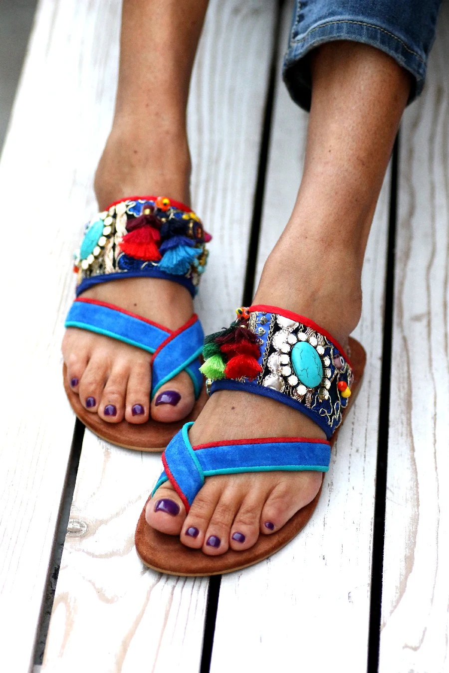 HOT Summer New Style Fashion Color Matching Beaded Open-toed Flat Beach Sandals and Slippers Gladiator Sandals
HOT Summer New Style Fashion Color Matching Beaded Open-toed Flat Beach Sandals and Slippers Gladiator Sandals
