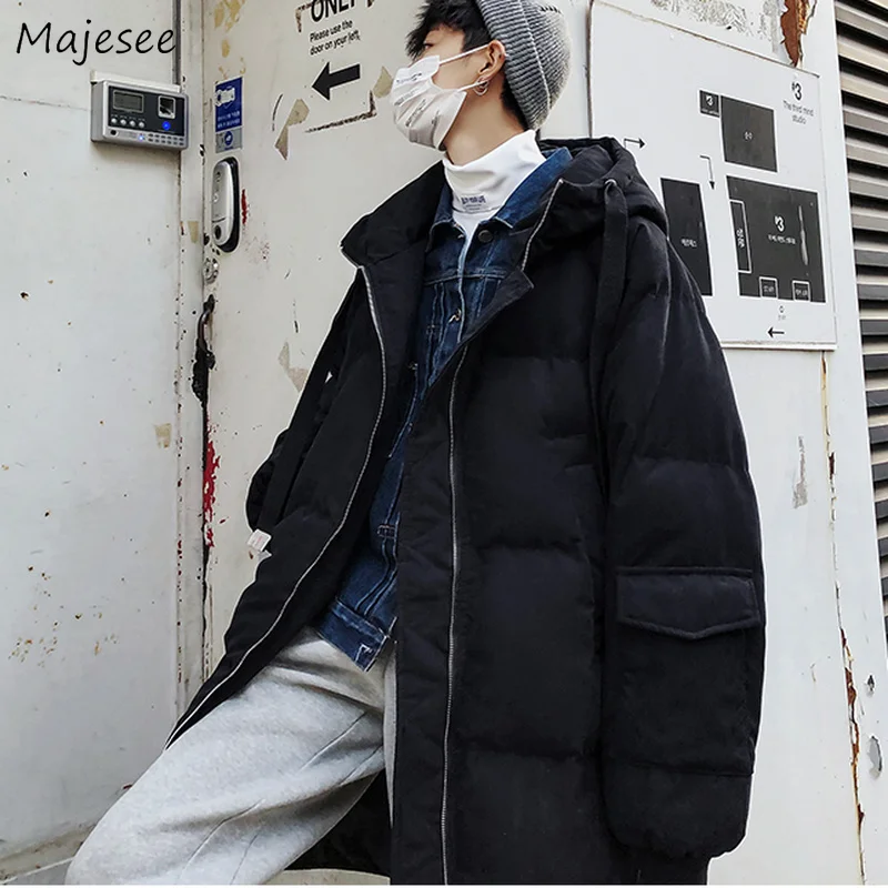 Men Medium-long Style Parkas With Hat Solid Streetwear Loose Bf Casual Thicken Doudoune Coats Zip-up Fashion Warm Comfy Students
Men Medium-long Style Parkas With Hat Solid Streetwear Loose Bf Casual Thicken Doudoune Coats Zip-up Fashion Warm Comfy Students