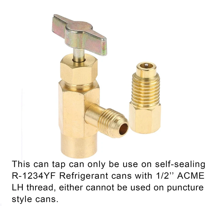 R1234YF Self-Sealing Can Tap with R134A Tank Adapter and R1234 Quick Couplers, for A/C RefrigerAnts Mainfold Gauge Set
R1234YF Self-Sealing Can Tap with R134A Tank Adapter and R1234 Quick Couplers, for A/C RefrigerAnts Mainfold Gauge Set