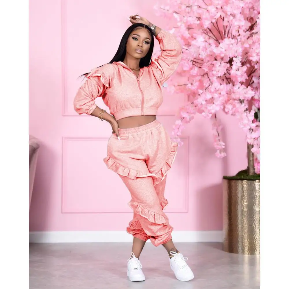 Women's Casual Sweat Suit 2 Piece Sets Long Sleeve Zipper Hooded Coat Edible Tree Fungus Leisuire Straight Pants Long Sweatpants
Women's Casual Sweat Suit 2 Piece Sets Long Sleeve Zipper Hooded Coat Edible Tree Fungus Leisuire Straight Pants Long Sweatpants