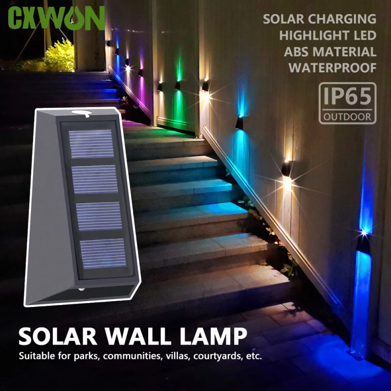 Уличная Водонепроницаемая настенная лампа на солнечной батарее, 2800-6500K RGB 
Уличная Водонепроницаемая настенная лампа на солнечной батарее, 2800-6500K RGB