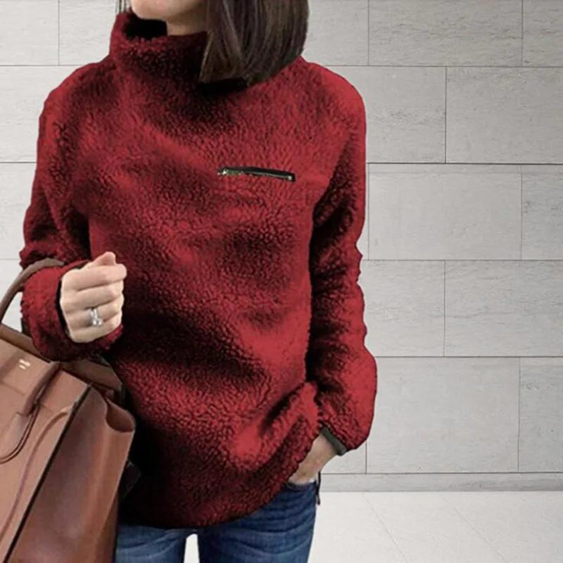 Winter Casual Turtleneck Zipper Female Hoodies Pullover Women Fluffy Fleece Sweatshirt Soft Warm Loose Solid Women Tops
Winter Casual Turtleneck Zipper Female Hoodies Pullover Women Fluffy Fleece Sweatshirt Soft Warm Loose Solid Women Tops