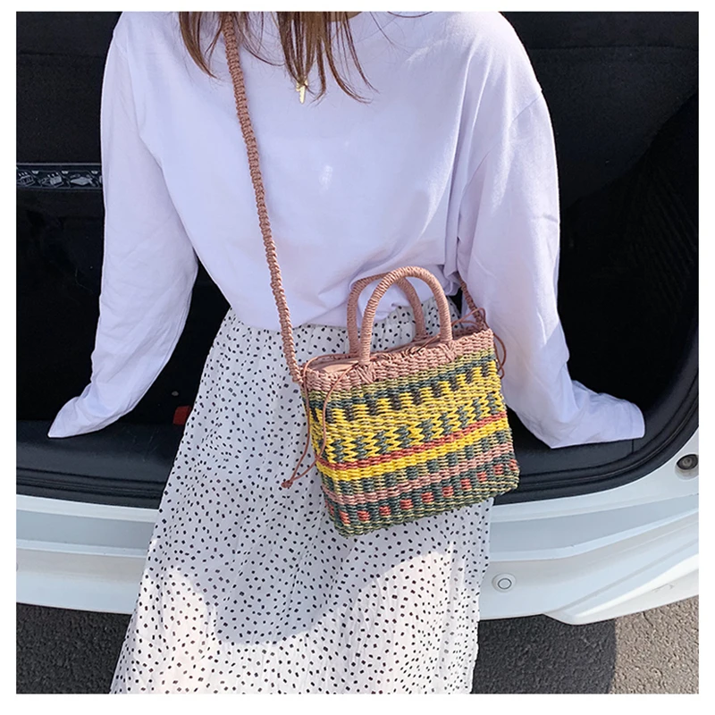 2021 Hand-woven Bag Holiday Beach Girl Bag Woven Bag Straw Woven Handbag Large Capacity Ethnic Style Contrast Color
2021 Hand-woven Bag Holiday Beach Girl Bag Woven Bag Straw Woven Handbag Large Capacity Ethnic Style Contrast Color