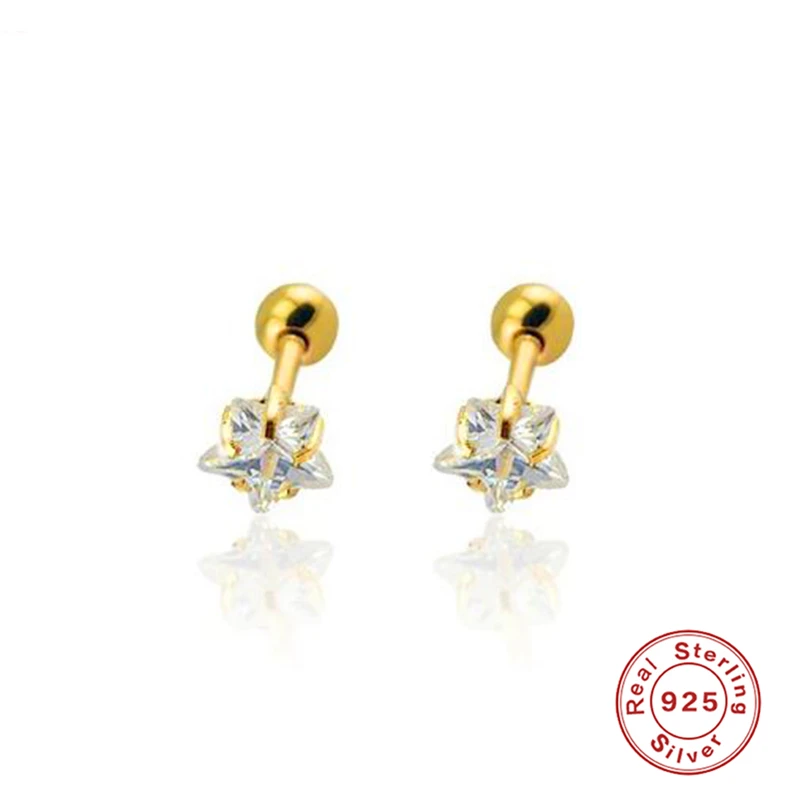 1Pair 100% Real 925 Sterling Silver Plated Pav Crystal Five-pointed Star Stud Earring Women Fashion Wedding Jewelry Accessories
1Pair 100% Real 925 Sterling Silver Plated Pav Crystal Five-pointed Star Stud Earring Women Fashion Wedding Jewelry Accessories
