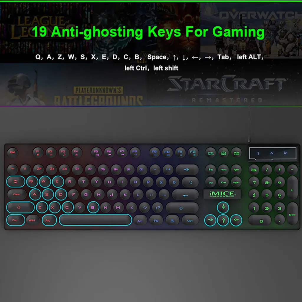 iMice AK-800 Gaming Keyboard Wired Backlight Clavier Gamer Mechanical For PC Laptop Desktop 104 keys Teclado Mecanico | Компьютеры и