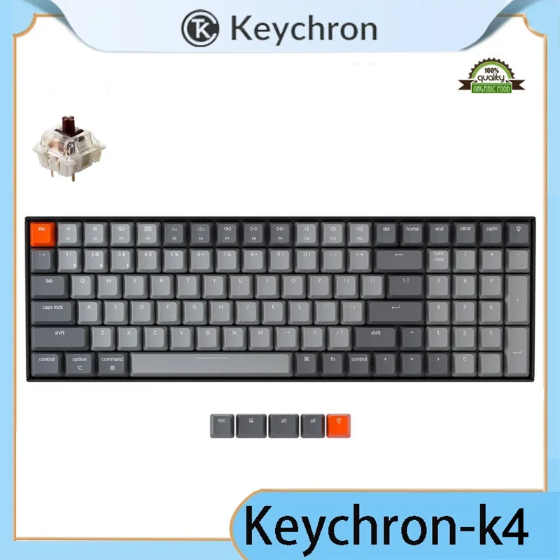 Беспроводная игровая механическая клавиатура Keychron K4 G V2 с Bluetooth, с белой подсветкой, переключатель горячей замены, проводная USB-клавиатура
Беспроводная игровая механическая клавиатура Keychron K4 G V2 с Bluetooth, с белой подсветкой, переключатель горячей замены, проводная USB-клавиатура
