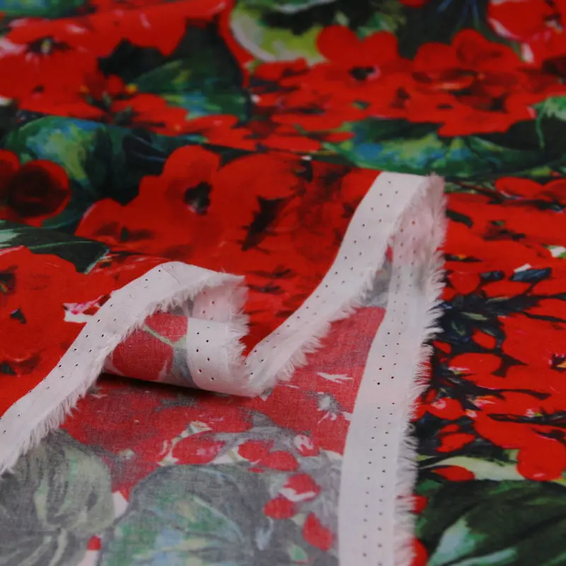 Red geranium flower digital print 60S cotton poplin fabric for kids women summer dress skirt clothing Sewing DIY tissus au metre
Red geranium flower digital print 60S cotton poplin fabric for kids women summer dress skirt clothing Sewing DIY tissus au metre