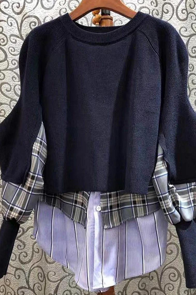 2020 Spring New Fashion Loose Sweater Knitted Shirt Large Size Korean Women Plaid Striped Pullovers JumpersKnitwear
2020 Spring New Fashion Loose Sweater Knitted Shirt Large Size Korean Women Plaid Striped Pullovers JumpersKnitwear