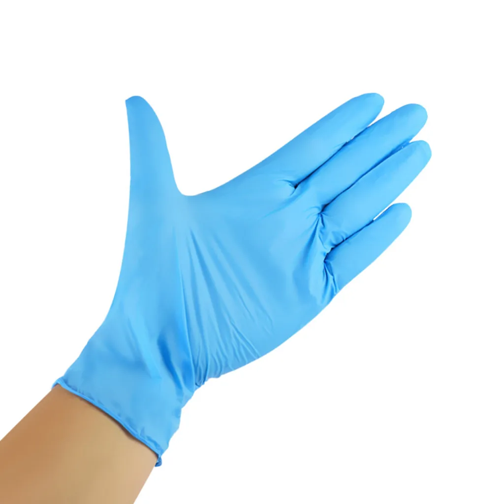 Голубые ультратонкие одноразовые латексные перчатки для мытья посуды кухни