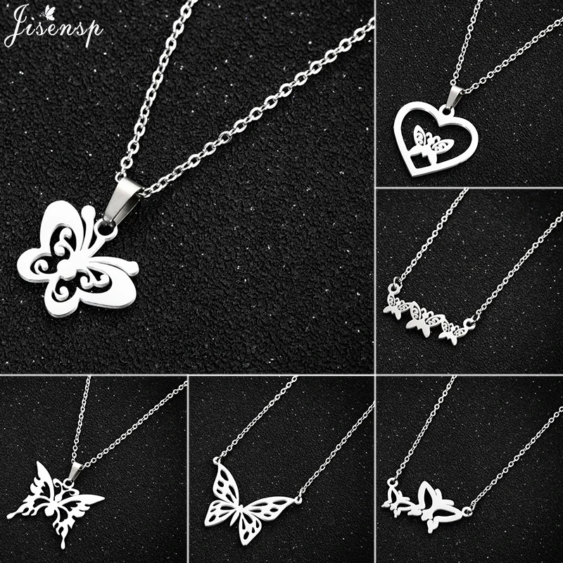 Jisensp Bohemian Hollow Butterfly Pendant Necklace Women Lovely Animal Stainless Steel Necklace Choker Fashion Jewelry Gift
Jisensp Bohemian Hollow Butterfly Pendant Necklace Women Lovely Animal Stainless Steel Necklace Choker Fashion Jewelry Gift