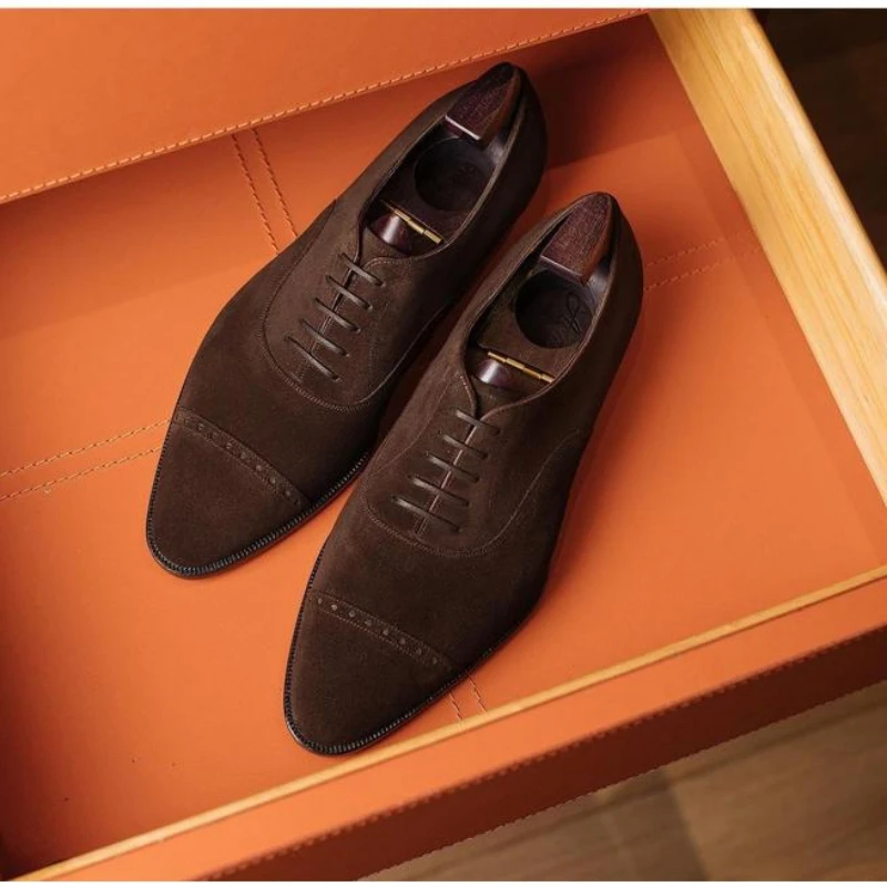 Suede Men Brown Fashion Pointed Spring And Autumn Low Heel Lace Up Classic Leisure And Comfortable Business Lefu Shoes ZZ498
Suede Men Brown Fashion Pointed Spring And Autumn Low Heel Lace Up Classic Leisure And Comfortable Business Lefu Shoes ZZ498