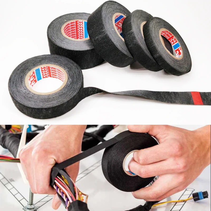 New Tesa Type Coroplast Adhesive Cloth Tape For Cable Harness Wiring Loom Width 9/15/19/25/32MM Length15M
New Tesa Type Coroplast Adhesive Cloth Tape For Cable Harness Wiring Loom Width 9/15/19/25/32MM Length15M