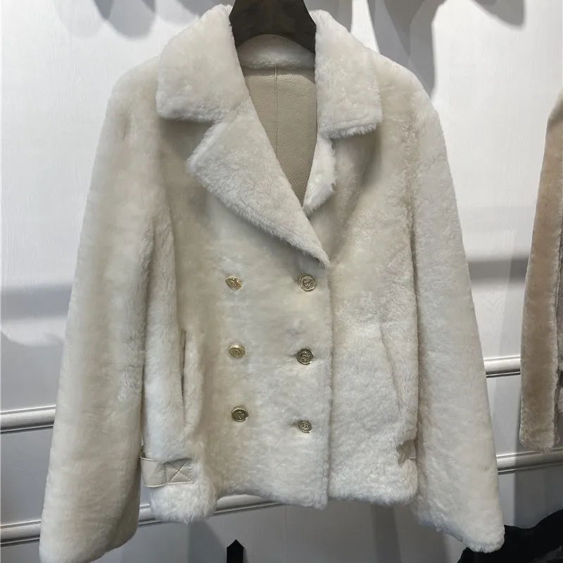 2020 Cashmere Wool Sheepskin Coat Double Breasted Winter Jacket Women Big Natural Lamb Fur Coat Outerwear
2020 Cashmere Wool Sheepskin Coat Double Breasted Winter Jacket Women Big Natural Lamb Fur Coat Outerwear