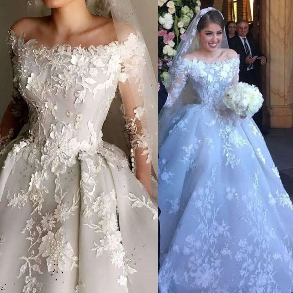 Design Chic Long Sleeve Luxury Lace ball gown Wedding Dresses 3d flowers Sweep Train Bridal Gowns Bead Plus Size Wedding gown
Design Chic Long Sleeve Luxury Lace ball gown Wedding Dresses 3d flowers Sweep Train Bridal Gowns Bead Plus Size Wedding gown