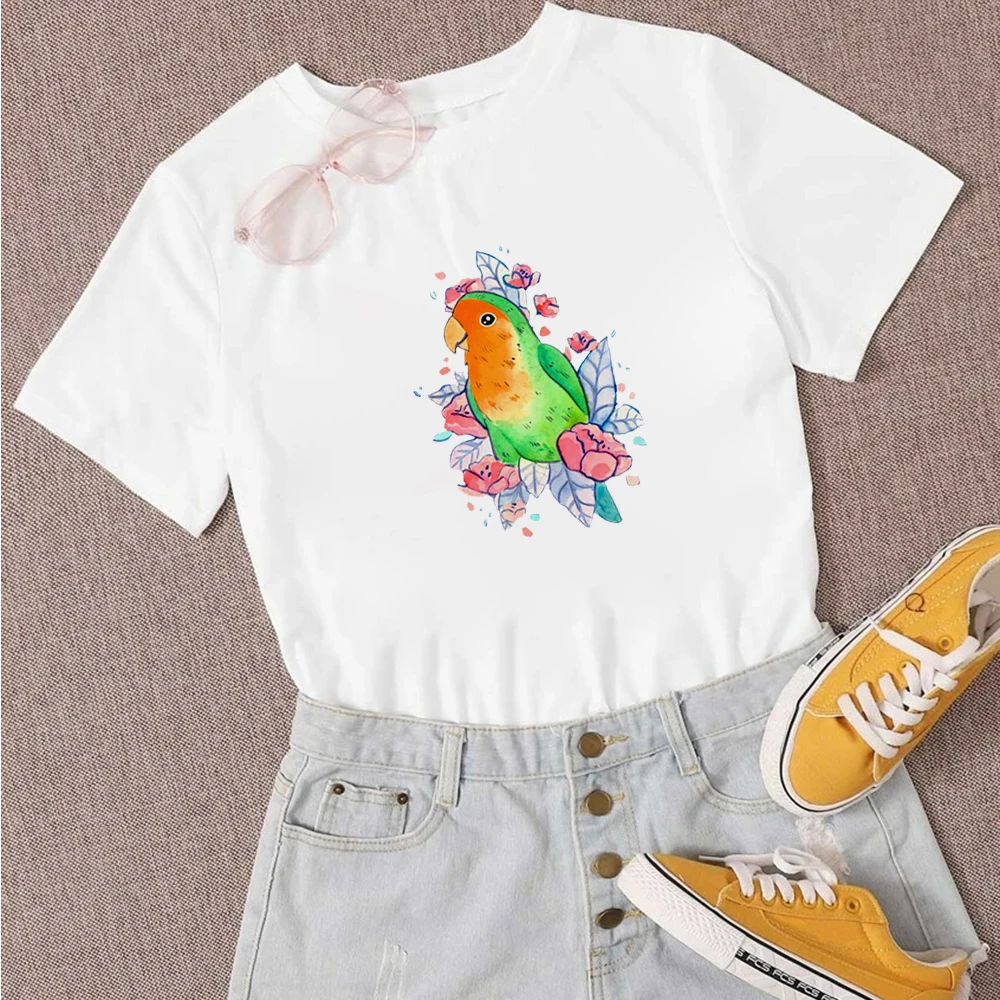 Harajuku Basic T Shirt Women Tops Punk Cartoon Watercolor Parrot Birds Print Tee Shirt Femme T-shirt Casual Tee Shirt Rock Tops 
Harajuku Basic T Shirt Women Tops Punk Cartoon Watercolor Parrot Birds Print Tee Shirt Femme T-shirt Casual Tee Shirt Rock Tops