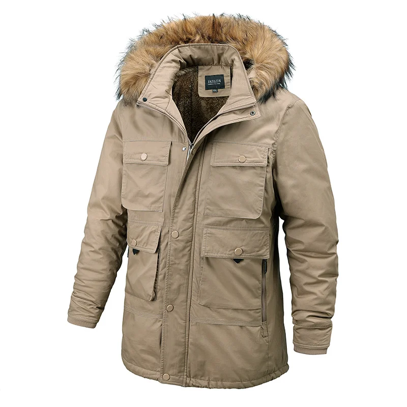 New 2020 Fur Collar Mens Parka Jackets Thick Warm Winter Jacket Men Casual Multiple Pockets Hat Detachable Cotton Coats for Men
New 2020 Fur Collar Mens Parka Jackets Thick Warm Winter Jacket Men Casual Multiple Pockets Hat Detachable Cotton Coats for Men