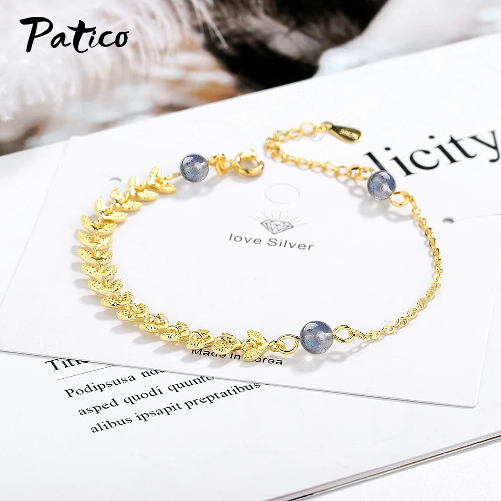 925 Sterling Silver Leaf Charm Chain Bracelets Women Gothic Jewelry Gold Color Women Hand Bijoux Bridesmaid Gifts
925 Sterling Silver Leaf Charm Chain Bracelets Women Gothic Jewelry Gold Color Women Hand Bijoux Bridesmaid Gifts