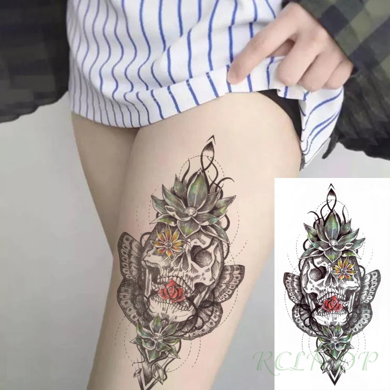Waterproof Temporary Tattoo Sticker Skull Head Butterfly Flower Red Rose Fake Tatto Flash Hand Arm Tatoo for Women Men
Waterproof Temporary Tattoo Sticker Skull Head Butterfly Flower Red Rose Fake Tatto Flash Hand Arm Tatoo for Women Men