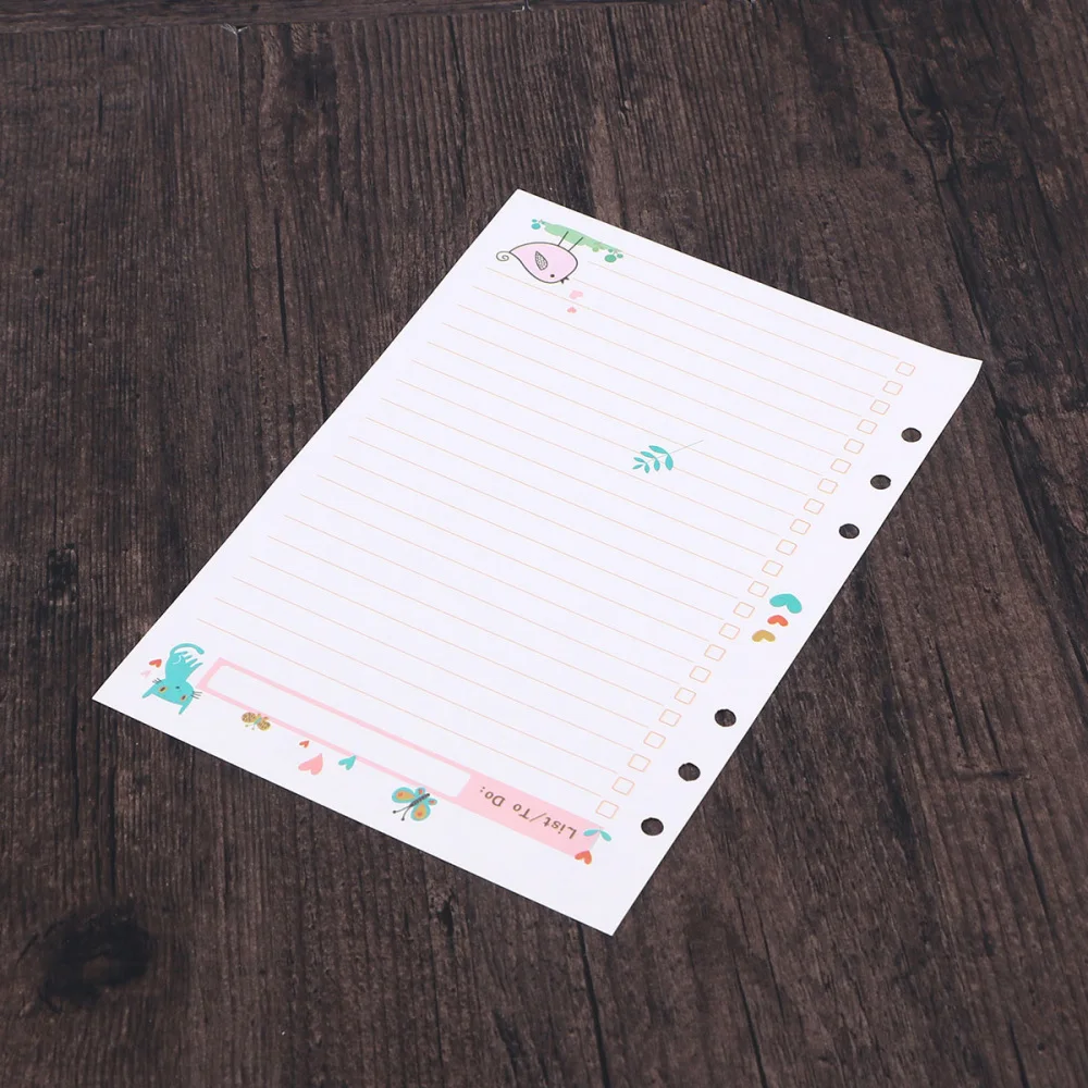 2pcs Colorful A5 Size 6 Holes Loose Leaf Paper Filler Paper Refills for Spiral Notebook Planner Notepad (TODO Plan Pattern)
2pcs Colorful A5 Size 6 Holes Loose Leaf Paper Filler Paper Refills for Spiral Notebook Planner Notepad (TODO Plan Pattern)
